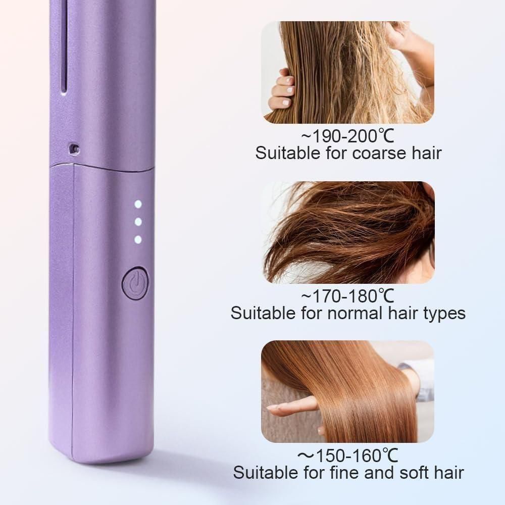 Meneflix Portable Mini Hair Straightener Cordless & Rechargeable